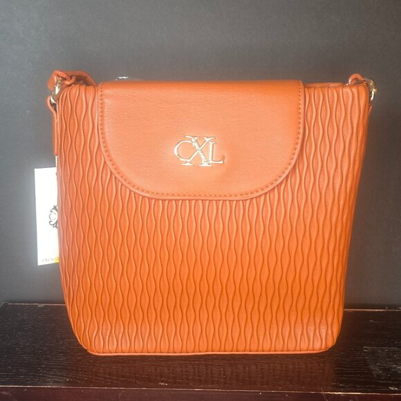 NWT CXL by Christian Lacroix-RITZ Ruching Bucket Handbag Rust color - Picture 1 of 2